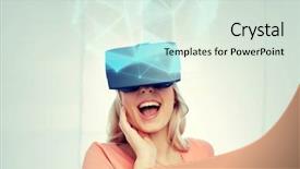  Presentation with augmented reality - Beautiful presentation theme featuring polisi - technology augmented reality cyberspace entertainment backdrop and a soft green colored foreground