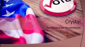  Presentation with political - Slides having political button against usa flag background and a coral colored foreground