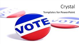  Presentation with political - PPT theme featuring pins with the word vote background and a  colored foreground