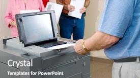  Presentation with people voting - Cool new presentation theme with political involvement - closeup of senior man voting backdrop and a  colored foreground