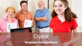  Presentation with voting - Beautiful presentation theme featuring political involvement - late teen girl voting backdrop and a tawny brown colored foreground