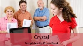  Presentation with teen girl - Audience pleasing presentation theme consisting of political involvement - late teen girl voting backdrop and a red colored foreground