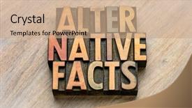  Presentation with alternative - Slides featuring political manipulation - alternative facts word abstract background and a coral colored foreground