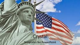  Presentation with political - PPT theme consisting of political manipulation - american flag and statue background and a light gray colored foreground
