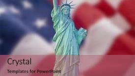  Presentation with political - Slides having political manipulation - statue of liberty with american background and a  colored foreground