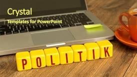  Presentation with german politics - Colorful presentation design enhanced with political policy - politics in german written backdrop and a tawny brown colored foreground