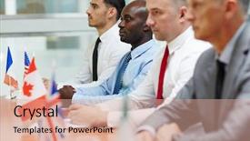  Presentation with leaders - Amazing slide deck having political representative at summit backdrop and a coral colored foreground