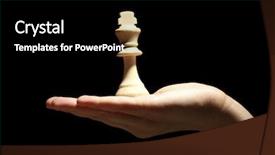  Presentation with black hand - PPT layouts enhanced with political risk - chess piece in hand isolated background and a  colored foreground