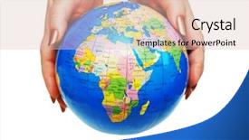  Presentation with political - PPT theme consisting of political science - two hands holding a globe background and a lemonade colored foreground