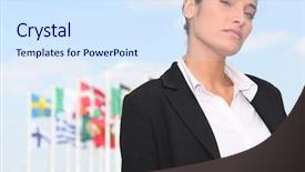  Presentation with political woman - Presentation theme with close up portrait of a loving couple in winter clothing against valentines love hearts background and a lemonade colored foreground