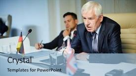  Presentation with politics - PPT layouts consisting of politics candiate - political speech man background and a light blue colored foreground