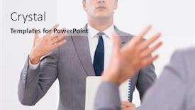  Presentation with planning - Slide deck enhanced with politician planning speach in front of mirror background and a white colored foreground