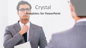  Presentation with planning - Presentation featuring politician planning speach in front of mirror background and a white colored foreground