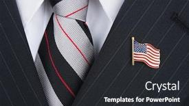  Presentation with american flag - Presentation theme consisting of politician-wearing-an-american-flag background and a dark gray colored foreground