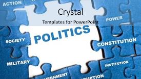  Presentation with world politics - Amazing presentation having politics blue puzzle pieces assembled backdrop and a light blue colored foreground