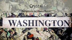  Presentation with politics - Cool new presentation with politics candiate - political words on newspaper confetti backdrop and a light gray colored foreground