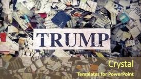  Presentation with politics - Colorful slides enhanced with politics candiate - political words on newspaper confetti backdrop and a violet colored foreground