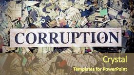  Presentation with confetti - PPT theme enhanced with politics candiate - political words on newspaper confetti background and a coral colored foreground