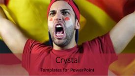  Presentation with waving flag black - Beautiful presentation design featuring politics game - german guy waving germany flag backdrop and a red colored foreground