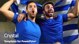  Presentation with diogenes laertius greek philosophy - PPT theme having politics game - greek friends celebrating with greece background and a navy blue colored foreground