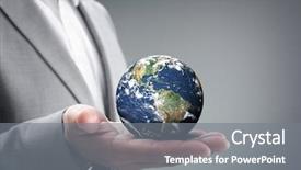  Presentation with world politics - Slide deck with politics or environmental conservation earth background and a gray colored foreground