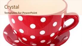  Presentation with ceramic - Cool new PPT layouts with polka dot - red white plaid ceramic cup backdrop and a cream colored foreground