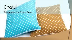  Presentation with white - Beautiful slides featuring polka dot - two pillows isolated on white backdrop and a arctic colored foreground