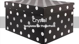  Presentation with black dot - Beautiful PPT layouts featuring polka dot cardboard box backdrop and a dark gray colored foreground