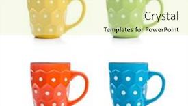  Presentation with white - Presentation theme with polka-dot-mugs-isolated background and a  colored foreground