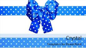  Presentation with blue ribbon - Presentation theme consisting of polka dots made from silk background and a light blue colored foreground