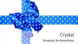  Presentation with healthcare dark blue ribbon - Presentation design with polka dots made from silk background and a white colored foreground