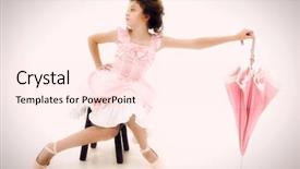  Presentation with pink - Colorful slide set enhanced with polkadots - beautiful caucasian girl child backdrop and a  colored foreground