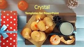  Presentation with christmas gift wrap - Cool new PPT layouts with polkadots - christmas composition with gift boxes backdrop and a tawny brown colored foreground