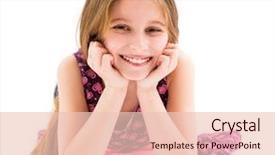  Presentation with teenage girl - Amazing slide deck having polkadots - lovely teenage girl lying backdrop and a  colored foreground