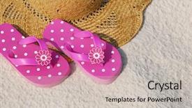  Presentation with pink - Presentation having polkadots - pretty pink flip flops background and a light gray colored foreground