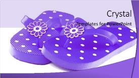  Presentation with hat and flip flop - Beautiful presentation featuring polkadots - purple flip flop sandals backdrop and a light blue colored foreground