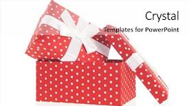  Presentation with red bow - Cool new slides with polkadots - red dotted presents with ribbon backdrop and a  colored foreground