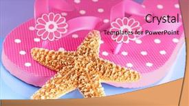  Presentation with 5 star - Slides featuring polkadots - star fish on pretty pink background and a coral colored foreground