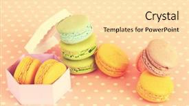  Presentation with pink - Presentation theme consisting of polkadots - tasty macaroons on pink polka background and a  colored foreground