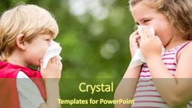  Presentation with sneezing - Cool new slides with pollen - kids with hay fever backdrop and a tawny brown colored foreground