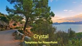  Presentation with how to design a landscape - Audience pleasing presentation theme consisting of pollenca near alcudia mallorca balearic backdrop and a tawny brown colored foreground