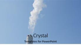  Presentation with pink and blue acrylic smoke - Presentation design having environmental pollution - chimney and smoke over blue background and a light blue colored foreground