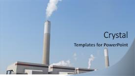  Presentation with smoke - Slide set with environmental pollution - chimney and smoke background and a  colored foreground