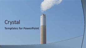 Presentation with smoke - Audience pleasing PPT theme consisting of environmental pollution - chimney and smoke backdrop and a  colored foreground