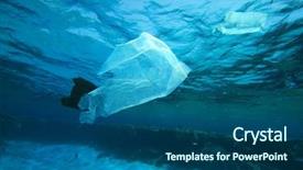  Presentation with plastic bags - Theme consisting of pollution - environmental problem - plastic bags background and a ocean colored foreground