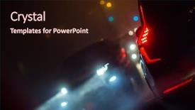  Presentation with city night - Slides having pollution - evening night city car traffic background and a wine colored foreground