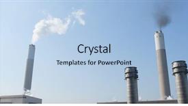  Presentation with textile factory sewing industrial - Colorful PPT theme enhanced with environmental pollution - industrial factory chimney and smoke backdrop and a  colored foreground