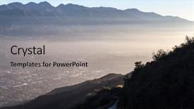  Presentation with mountain view california - Presentation featuring pollution - misty morning verdugo mountain view background and a light gray colored foreground
