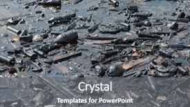  Presentation with water pollution garbage - Slide set consisting of pollution - plastic bottles and garbage floating background and a gray colored foreground