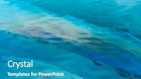  Presentation with floating - Beautiful presentation theme featuring pollution - polluting oil slick floating backdrop and a teal colored foreground